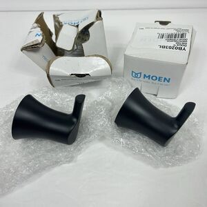 Moen YB0203BL Doux Robe Hook Matte Black ~2 Packs~